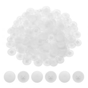 QUARKZMAN Cache-Vis, 228 Pi&egrave;ces 17mm - Cache-&Eacute;crou &agrave; Vis en Plastique Auto-Verrouillant, Cache-Vis de D&eacute;coration pour &Eacute;crou de Fixation &agrave; Came Phillips &agrave; Vis Autotaraudeuse, Blanc (QUARKZMAN, neuf)