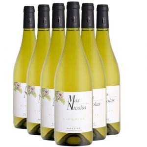 Pays d'Oc Viognier - Blanc 2023 - Mas Nicolas - Vin Blanc du Languedoc - Roussillon (6x75cl) BIO (e-boissons, neuf)