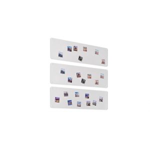 STALFORM 3x Léger Metal Tableau Magnétique Mural Blanc 62,5x20 cm, Plaque Aimanté, Acier Inoxydable, Cuisine, Bureau, Chambre D'enfant, pour Lettres Magnétiques, Chiffres, Notes, Photos (stalform, neuf)