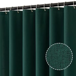 MIULEE Rideau de Douche en Lin texturé 120x200 cm Vert foncé, Hôtel de Luxe Lourd Imperméable, Anti-moisissure Rideau de Bain pour Salle de Bain avec 8 Anneaux (MIULEE HOME, neuf)