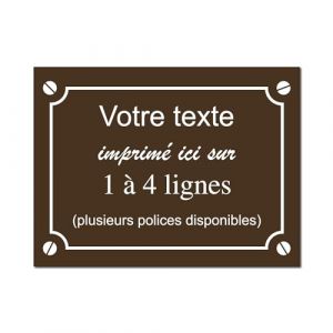 Plaque de rue décorative en aluminium Personnalisée pour intérieur et extérieur 30x20cm Marron (my-goodprice, neuf)