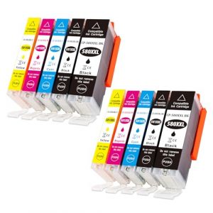 Yongairuink CLI-581 PGI-580 XXL Cartouches d'encre Remplacement Compatible pour 581 580 XXL pour TS8150 TS6150 TS8250 TS6151 TR8550 TR7550 TS8151 TS9150 (2PGBK 2BK 2C 2M 2Y) (BesT ink cartridge store, neuf)