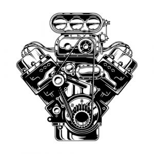 Décoration murale de moteur de voiture, autocollant mural de moteur de voiture, piste de pneu de route de course, autocollant mural en vinyle pour chambre de garçon-L-58x61cm-Black (LIUJIAHAO Sticker, neuf)