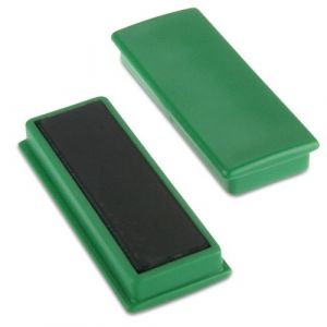 20 x Aimant de bureau 53 x 23 x 9 mm L x l x H Aimant rectangulaire en ferrite, 10 couleurs - tient 1,5 kg - 20 pi&egrave;ces, couleur:vert (Aimants Magnosphere, neuf)