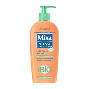 MIXA – Soin Hydratant Corps Peau Sensible, Texture Légère à l’Huile d’Abricot Bio (250mL) - Le Lot De 3 (Franc shopping, neuf)