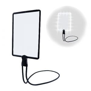 Loupe mains libres rechargeable 5X, col de cygne flexible, loupe pleine page pour lecture et travail de pr&egrave;s, lumi&egrave;re LED ultra-lumineuse pour r&eacute;paration d'usure du cou, couture, personnes &acirc;g&eacute;es (Vivily Mart, neuf)