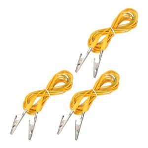QUARKZMAN C&acirc;ble de Mise &agrave; la Terre ESD Avec Pince Crocodile de 300 cm de Long, Anti-Statique Avec Pince Crocodile pour &Eacute;liminer l'&Eacute;lectrostatique des Conducteurs, Lot de 3 (Jaune, Vert) (QUARKZMAN, neuf)