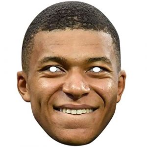 Masque en Carton Kylian Mbapp&eacute; | Masque Ultra-r&eacute;aliste avec &eacute;lastique | Accessoire de Supporter France | Allez Les Bleus | PSG | OriginalCup&reg; (Original-Corner, neuf)