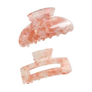 amangul Lot de 2 pinces à cheveux colorées pour femmes et filles - Couleur bonbon - Design carré en demi-cercle pour cheveux épais ou fins (poudre de cristal, semi-plus squ) (dongguanshiyufenghanggzhongbiaoyouxiangongsi, neuf)