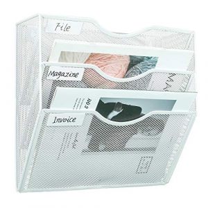 PAG Porte Document Mural à 3 étages Rangement Documents, En Maille Métallique Durable Rangement Bureau Organisateur,Trieur de Lettres,Convient Pour le Bureau /école/ Maison, Blanc (PAG supermarket, neuf)