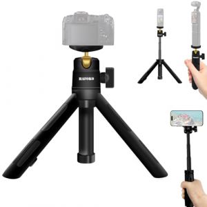HAFOKO ST-08 Mini Cam&eacute;ra Tr&eacute;pied Compatible pour DJI Osmo 360/Pocket 3, Ordinateur de bureau Appareil portable Smartphone Tr&eacute;pied avec 1/4" 360&deg; Compatible pour Insta360 X5-X Vlogging(Max Support 2kg) (Cooer-Shop, neuf)
