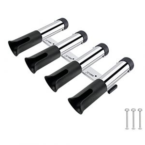 MagiDeal 316 Acier Inoxydable Quatre Trous Seau Porte-Canne Bateau Vitesse Bateau Porte-Canne &agrave; p&ecirc;che pour Garage, Noir (Grand Plaisir 360, neuf)