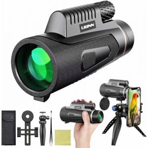 Auricase Telescope Monoculaire, Monocular, 12X50 HD &Eacute;tanche BAK4 Prisme Lunette monoculaire, avec Clip pour T&eacute;l&eacute;phone Portable pour Observation Oiseaux, Chasse, Randonn&eacute;e, Concert (Noir) (Jinhan Industrial, neuf)