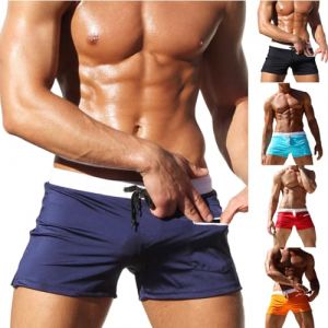 Short de Bain Homme Court avec Zip Poche, Maillot de Bain Homme Boxer Tissus Sechage Rapide, Boxer De Bain Piscine Grande Taille pour Natation,Le Surf,plongée Et Sports Aquatiques (Blue, XXL) (XNme SW, neuf)