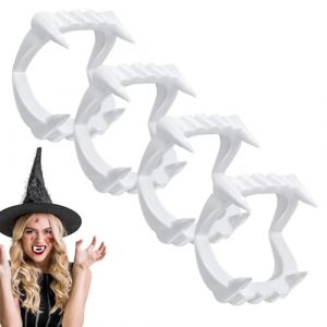 dinghaole 4 Pi&egrave;ces Dents de Vampire, Dents de Vampire Halloween, Vampire Dents Vampire &agrave; Clipser Dracula Halloween F&ecirc;te Costume Halloween Deguisement dent de Vampire Retractable (BOHAO STORE, neuf)