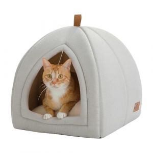 PAWZ Road Niche pour chat avec coussin lavable, lit pour petits chiens, maison pour petits animaux, lit pour chat, maison pour chat, maison d'int&eacute;rieur, beige, 40 x 40 x 40 cm (Johnson SY, neuf)