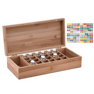 CHSEEO 26 Trous Boîte Huile Essentielle Aromathérapie Présentoir à Huiles Essentielles Organiseur Rangement Coffret en Bois Boîte de Stockage pour Présentation #3 (ForHappinessMarketEU, neuf)