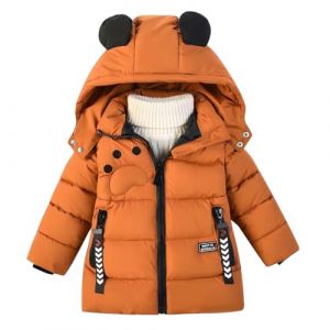 linboo Manteau Enfant Gar&ccedil;on Doudoune Chaud Blouson d'Hiver Automne Epais Veste &agrave; Capuche Pour B&eacute;b&eacute; Gar&ccedil;on, Marron, 4-5 ans (TBONBON-EU, neuf)