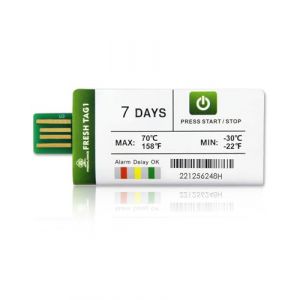 Freshliance Enregistreur de Température USB avec 30000 lectures, Enregistreur de Température à usage unique avec le rapport PDF/CSV, Couverture de haute précision 7 jours 1 paquet, Fresh Tag 1 (Everyoungwire, neuf)