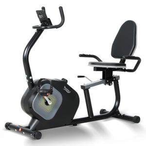 Novonova V&eacute;lo d'Appartement, V&eacute;lo Couch&eacute; Semi-allong&eacute; Magn&eacute;tique avec 16 Niveaux de R&eacute;sistance R&eacute;glables, V&eacute;lo de Fitness avec &Eacute;cran LCD, Poign&eacute;es de Fr&eacute;quence Cardiaque, Capacit&eacute; de Charge de 100 kg (Novonova, neuf)