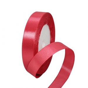 POPOYU Ruban Satin Pastèque Rouge 15mm x 23m Ruban de Noël pour Cadeau Emballage, Ruban Tissu DIY Décoration pour Mariage, Anniversaire Artisanat, Fête, Coffrets, Bouquet, Ruban pour Noeud Couture (YUMU-EU, neuf)
