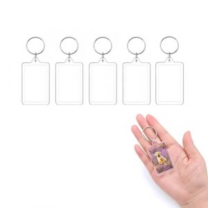 JZK Lot de 5 porte-clés photo vierges double face en acrylique transparent pour faire vos propres porte-clés pour travaux manuels, kit de fabrication de porte-clés (CHEER CHAMP, neuf)