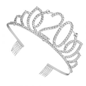 DECOMELODY Couronne Num&eacute;rot&eacute;e Argent&eacute;e 20 Ans Accessoire de Coiffure D&eacute;licat et D&eacute;coration de G&acirc;teau d'Anniversaire Bandeau Strass pour Femmes et Filles Pr&eacute;sent F&ecirc;te Anniversaire (FINNG, neuf)