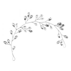 Vaguelly vigne de cheveux en strass Royal vigne de cheveux de perle de strass policier cheveux de la mariée vigne à cheveux pour le mariage accessoires de cheveux pour femmes Métal Silver (Bustling Xin, neuf)
