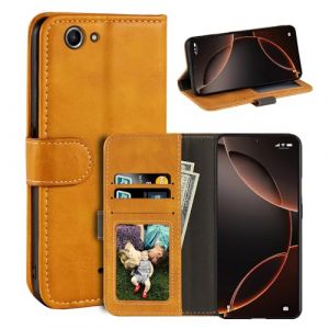 UOGNADGD &Eacute;tui en Cuir &agrave; Rabat Compatible avec Wiko Pulp 4G Portefeuille avec Porte-Cartes, Fermeture Magn&eacute;tique, Pied Int&eacute;gr&eacute;, RFID Antichoc (Marron Clair) (DINGDANGG, neuf)