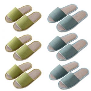 Teceyfeet Pantoufles pour Invités Antidérapantes lot de 4 Chausson Lavable Chaussons Invités Pantoufles Hommes Femmes Chaussons de Maison Slippers Hôtel Pantoufles Slippers Chausson Intérieur (Tianmao, neuf)