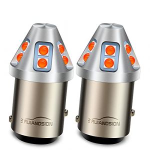 Ruiandsion 2pcs 1157 Ampoules LED Rouge 2357 2057 7528 1034 P21/5W BAY15D Double Fonction 10-60V 3030 10SMD LED Chipsets Remplacement pour Voiture Moto Stop Frein Feux Arri&egrave;re, Non-Polarit&eacute; (Ruiandsion, neuf)