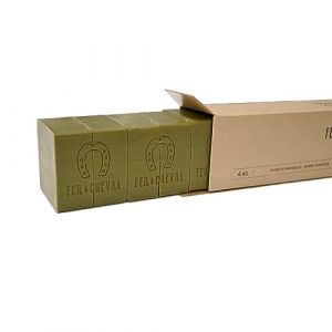 Fer à Cheval - Véritable Savon de Marseille à l'huile d'olive (100% d'huile d’olive) 4KG (10 SAVONS de 400GR) (Savonnerie Fer à Cheval, neuf)