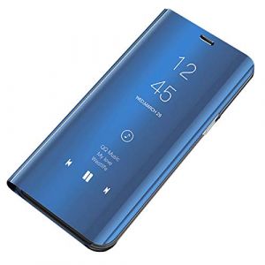 Coque Samsung Galaxy S10 PC Miroir Etui Flip 360&deg; Protection Int&eacute;grale Etanche Ultra Mince Anti-Rayures Anti-Choc Housse Clair Miroir Couverture pour Samsung Galaxy S10 Plus Case, Bleu, S10, Bleu, S10 (Rembcom, neuf)