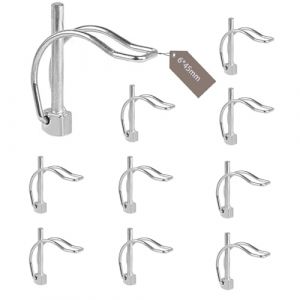 FIFIBANG 10 Pi&egrave;ces Goupille clips Tube, &Oslash;6X45MM Goupilles de Verrouillage Forme D, goupille Securite en Acier au Carbone Galvanis&eacute; pour remorque, entretien de pelouse (fifitools, neuf)