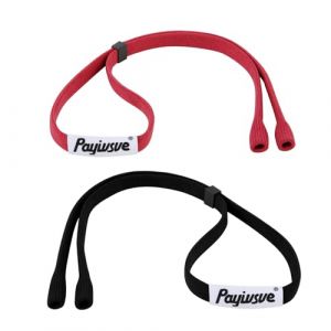 Payivsve Sangle de lunettes for Lunettes de Sport, Maintien fort Elastic Cordon lunettes, Cordons de Lunettes de Sport pour Lunettes de Soleil Convient &agrave; toutes les tailles de t&ecirc;te (Rouge + Noir) (Payivsve EU, neuf)