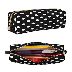 PAQGSREM Petite trousse à crayons, trousse à crayons, clés, léopard marron, trousse de rangement pour papeterie, école, bureau, voyage, Pois blancs., Taille unique, Trousse à crayons (yichangshisanzexushangmaoyouxiangongsi, neuf)