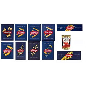 Barilla Pasta Box &ndash; 10 vari&eacute;t&eacute;s classiques (500 g chacune) : farfalle, fusilli, casarecce, penne rigate, spaghetti, tortiglioni, risoni, ditalini rigati, p&acirc;tes mista, bucatini + Italian Gourmet polpa (Italiaen Gourmet UK Ltd, neuf)