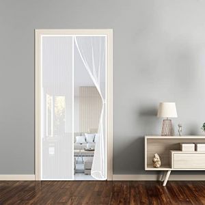 WEIZON Moustiquaire pour Portes,110 x 250 cm,Moustiquaire ​FenêTre MagnéTique,Auto-AdhéSif en Maille Rideau AimantéE Anti Moustique,Automatiquementfermé,(Blanc) (Weizon Specialty Store, neuf)
