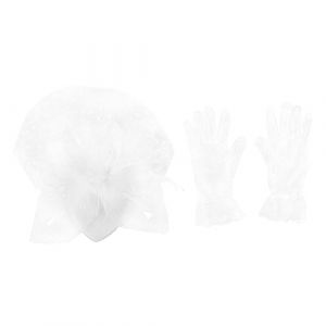 SHERCHPRY Kit Accessoires Femme Voile Filet Chapeau et Gants Vintage pour Robe Qipao Soirée et Photographie (Dnna Huang, neuf)