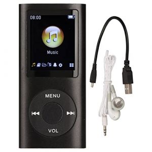 Lecteur MP3, Lecteur de Musique MP3 Portable sans Perte de Son avec &eacute;couteurs, Lecteur de Musique Num&eacute;rique &agrave; &eacute;cran LCD de 1,8 Pouces, Prise en Charge jusqu'&agrave; 64 Go (Le Noir) (Luqeeg, neuf)