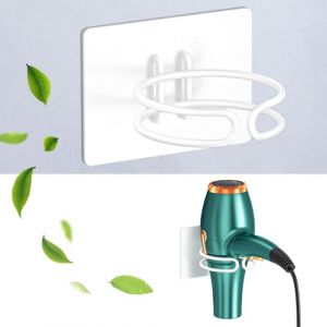 LOXSUN Support Seche Cheveux, Porte seche Cheveux Mural, Support S&egrave;che Cheveux sans Percage, Accroche Seche Cheveux, Support Mural seche Cheveux Convient pour Salle de Bain, H&ocirc;tel (Blanc) (Loxsun, neuf)