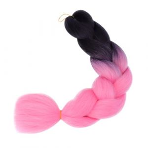 Mikinona Tresse Dégradée Fil Haute Température Tresses De Perruque Africaine Fausse Dreadlock Noir Rose Foncé (Dawn Cedar, neuf)