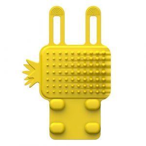 Jouet en silicone pour animal domestique - Brosse de massage pour chat - Brosse de massage d'angle - Peigne &agrave; dents en silicone souple - Jaune (kilnbright, neuf)