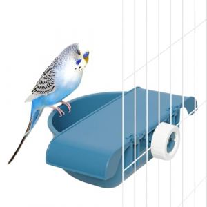 septillar Bain d'oiseaux pour Cage, Baignoire à Oiseaux Suspendue, Bol de Douche pour Perroquet, Perruche, calopsitte (Bleu) (septillar, neuf)