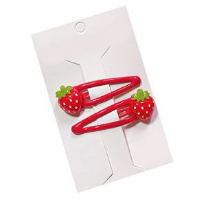 Watreketal Pinces à cheveux, pinces à cheveux 3D en forme de fraise, pince à fruits en résine, pinces latérales en résine, accessoires pour queue de cheval (Xuanlang Trading, neuf)
