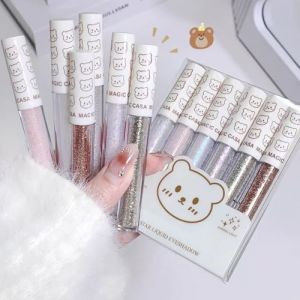 KARLOR Lot de 6 fards à paupières liquides à paillettes - Ombre à paupières liquide à paillettes - Highlighter Diamond Eyeshadow - Bâton argenté doré violet scintillant - Surligneur pour les yeux (PoFeng Direct, neuf)