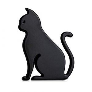1 Pcs 3D M&eacute;tal D&eacute;coration De Voiture en M&eacute;tal Chat Adh&eacute;sif De Voiture Badge Embl&egrave;me Autocollant pour Universel Voitures Moto V&eacute;lo De Voiture Style D&eacute;coratif Accessoires (Noir) (JIANKA, neuf)