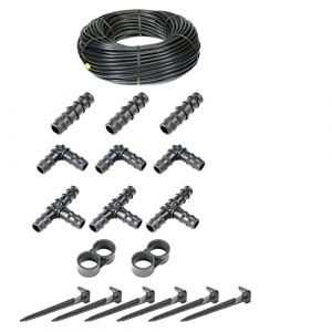HaGa&reg; Kit d'irrigation - Tuyau goutte &agrave; goutte de 25 m - 16 mm sans compensation de pression avec accessoires - Tuyau d'arrosage de jardin (HaGa-Welt, neuf)