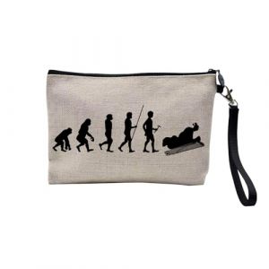 Pochette en Lin - Evolution Koto Japon Musique Instrument Musicien - Trousse Maquillage en Toile Aspect Lin - Trousse de Toilette - 23,5 x15 cm (FabulousBOUTIK, neuf)