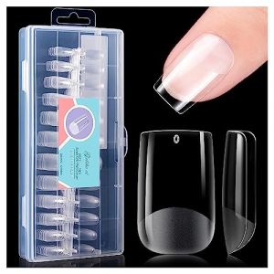 Gelike ec Capsule Americaine Ongle Gel, PMMA Faux Ongles Court Carr&eacute; 240 Pi&egrave;ces 12 Tailles, Capsule Pose Americaine Ongle Transparente (Gelike Store, neuf)